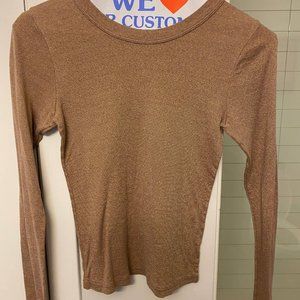 Michael Stars Tan Long Sleeve Blouse